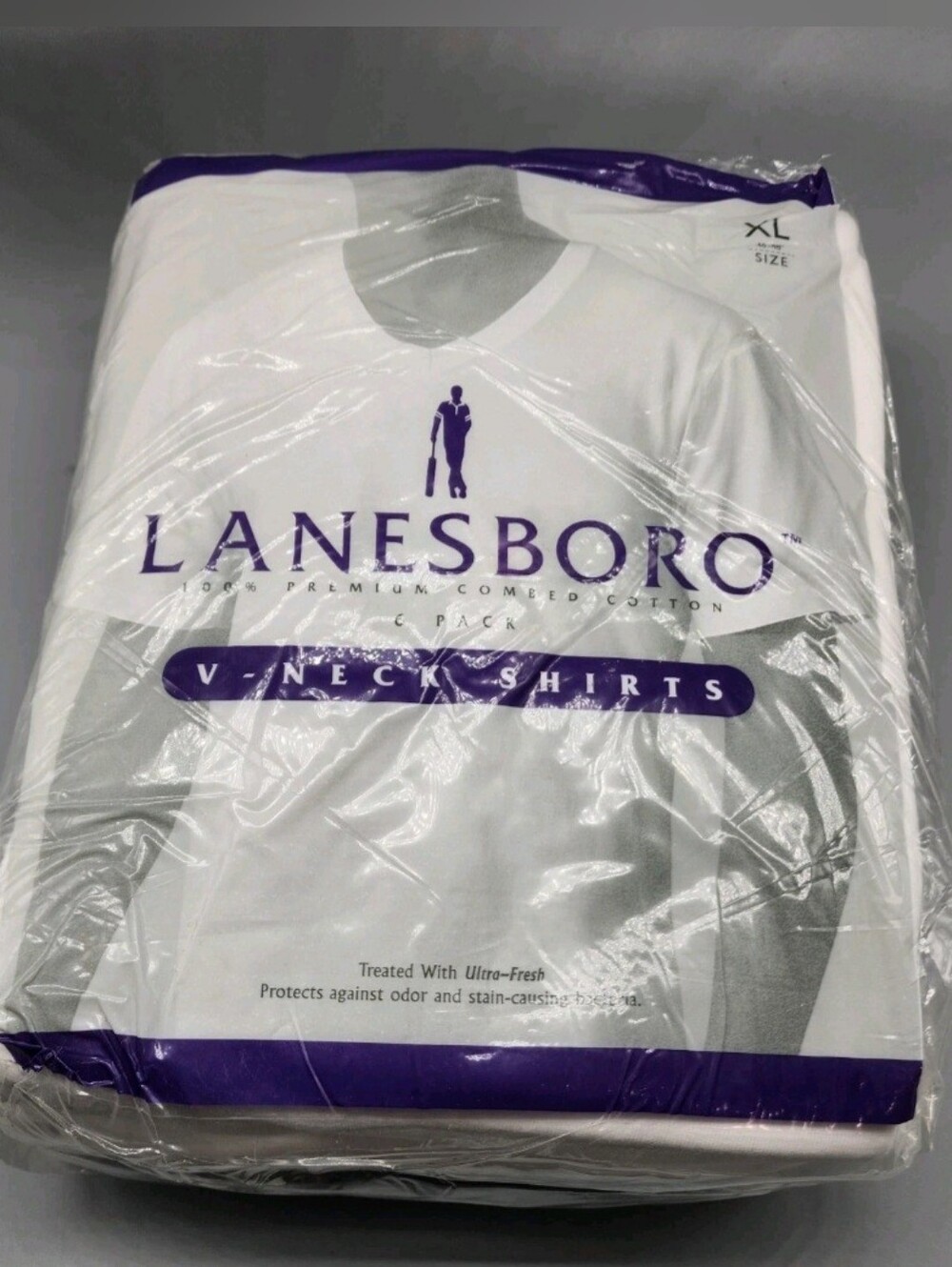 Lanesboro NEW Men's White V-Neck Shirt 6 Pack - XL Package Damage